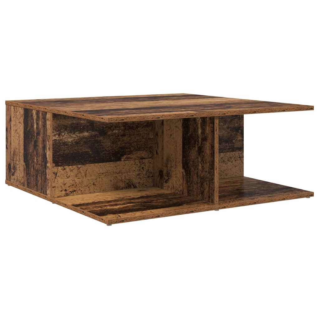Sofabord med skuffe Gammelt træ 80 x 80 x 31 cm Konstrueret træ
