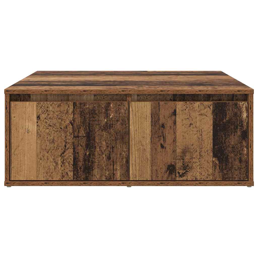 Sofabord med skuffe Gammelt træ 80 x 80 x 31 cm Konstrueret træ