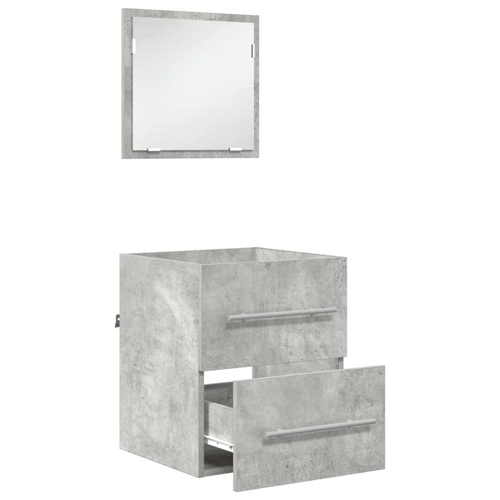 Badeværelsesmøbel sæt Grå 41 x 38,5 x 48 cm Samlet træ og metal