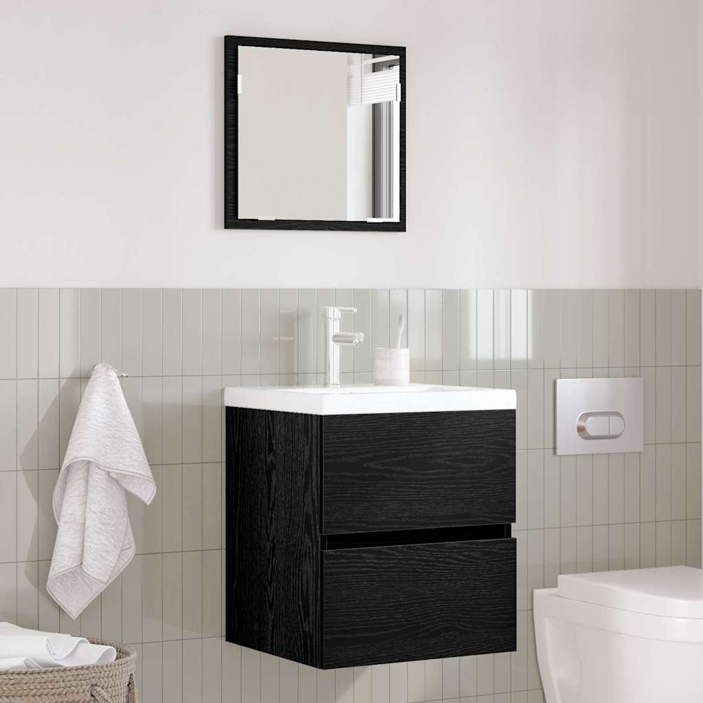 Badeværelsesskab Sort eg 41 x 38,5 x 45 cm Konstrueret træ