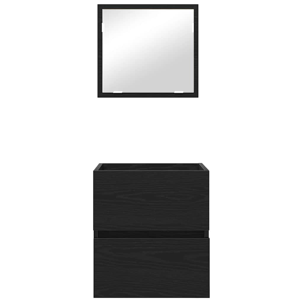 Badeværelsesskab Sort eg 41 x 38,5 x 45 cm Konstrueret træ
