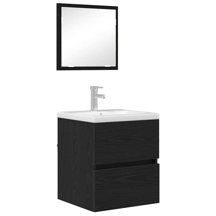 Badeværelsesskab Sort eg 41 x 38,5 x 45 cm Konstrueret træ