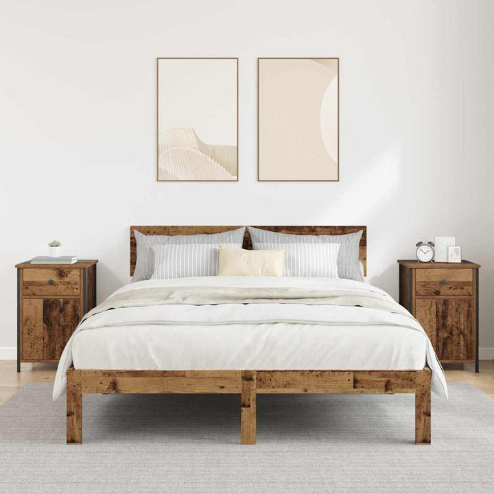 Natskab 2 stk. Gammelt træ 40 x 42 x 60 cm Konstrueret træ