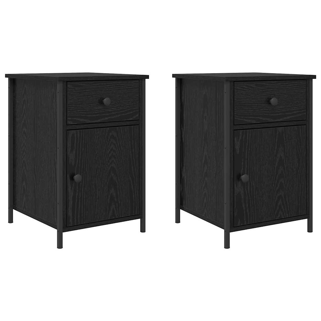 Natskab 2 pcs Sort eg 40 x 42 x 60 cm Konstrueret træ
