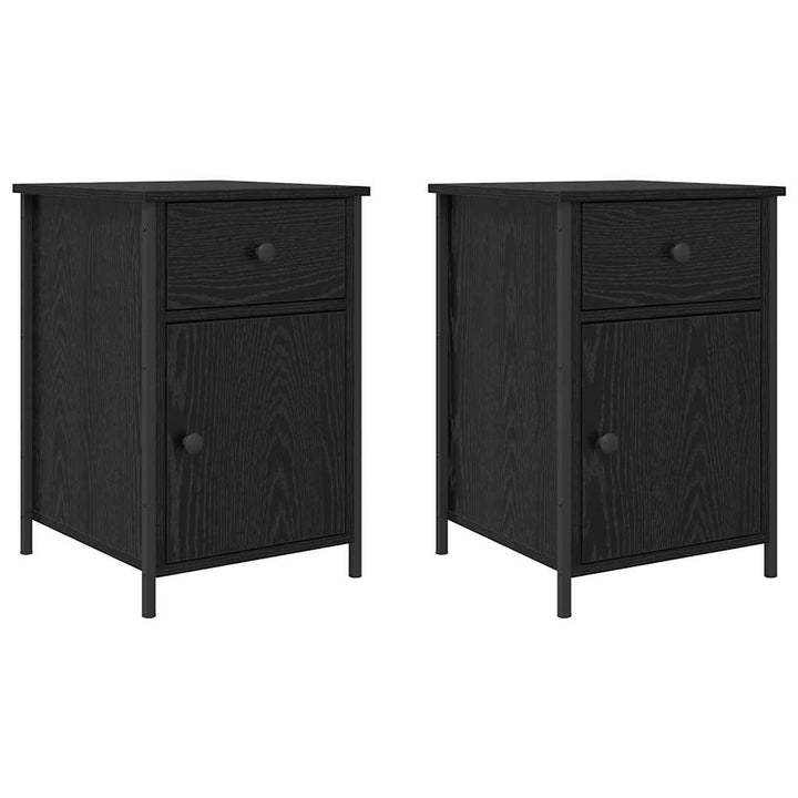 Natskab 2 pcs Sort eg 40 x 42 x 60 cm Konstrueret træ