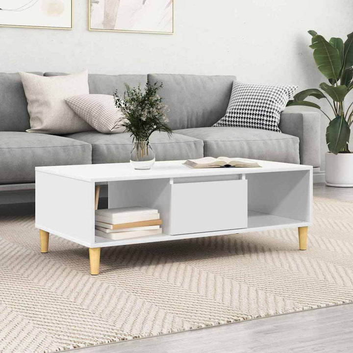 Sofabord Hvid 102 x 55 x 35 cm Konstrueret træ