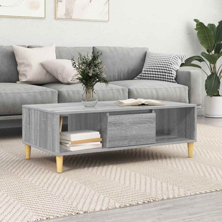 Sofabord Grå Sonoma 102 x 55 x 35 cm Konstrueret træ
