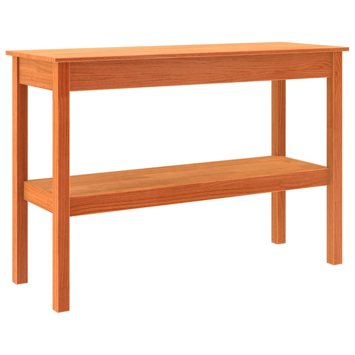 Konsolbord med hylde Voksbrun 110 x 40 x 75 cm Massivt fyrretræ