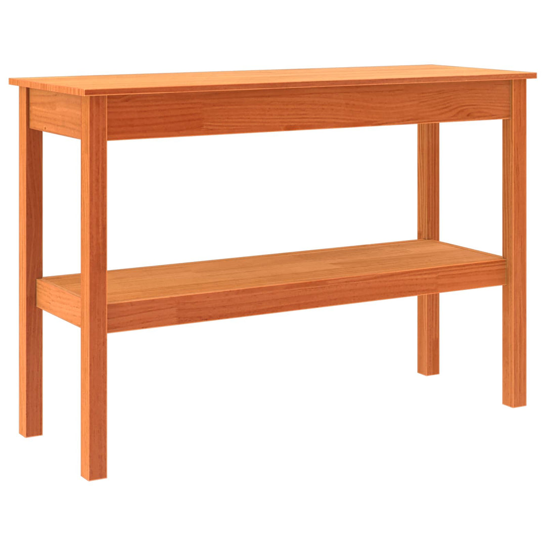 Konsolbord med hylde Voksbrun 110 x 40 x 75 cm Massivt fyrretræ