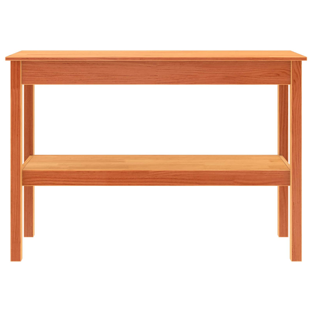 Konsolbord med hylde Voksbrun 110 x 40 x 75 cm Massivt fyrretræ