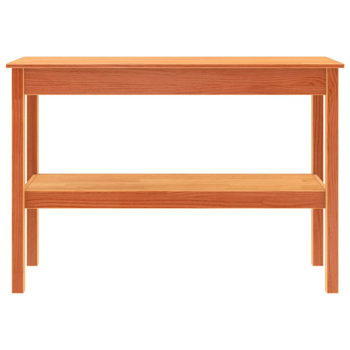 Konsolbord med hylde Voksbrun 110 x 40 x 75 cm Massivt fyrretræ