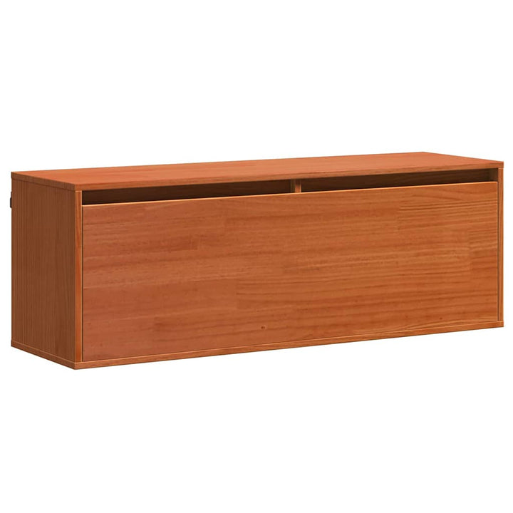 Vægskab med hylde Voks brun 100 x 30 x 35 cm Massiv fyrretræ