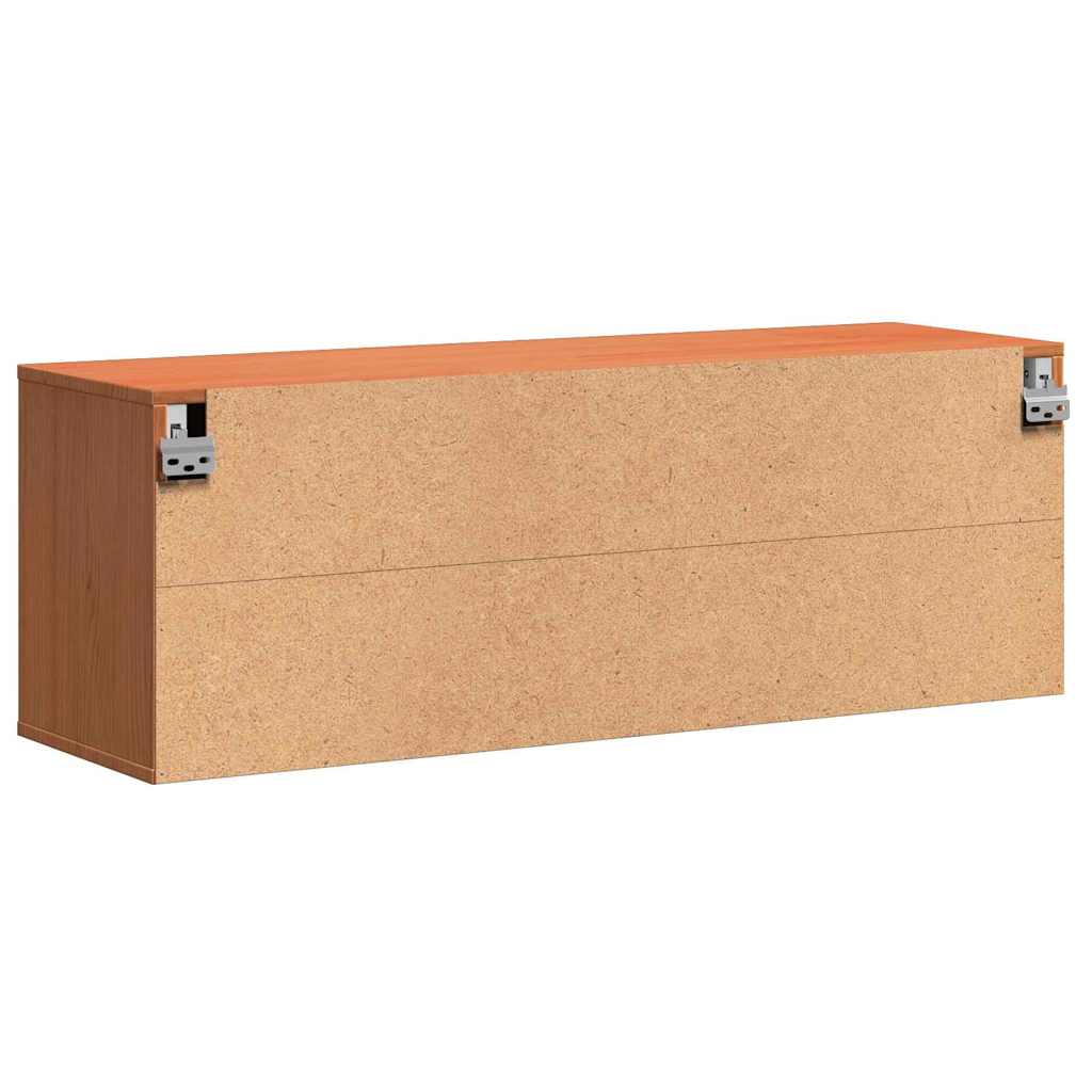 Vægskab med hylde Voks brun 100 x 30 x 35 cm Massiv fyrretræ