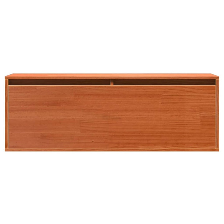 Vægskab med hylde Voks brun 100 x 30 x 35 cm Massiv fyrretræ