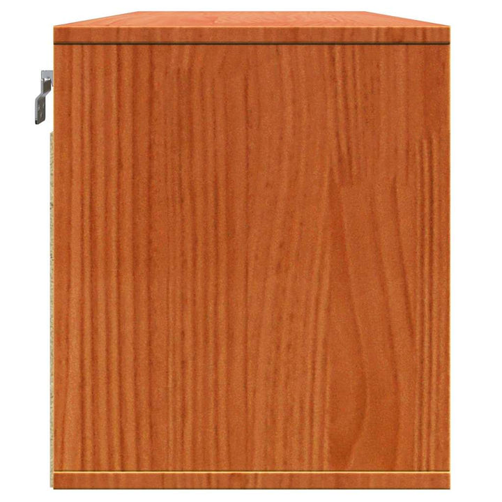 Vægskab med hylde Voks brun 100 x 30 x 35 cm Massiv fyrretræ
