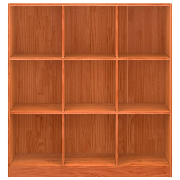 Bogskab Voks brun 104 x 33 x 110 cm Massiv fyrretræ