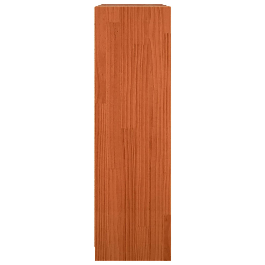 Bogskab Voks brun 104 x 33 x 110 cm Massiv fyrretræ
