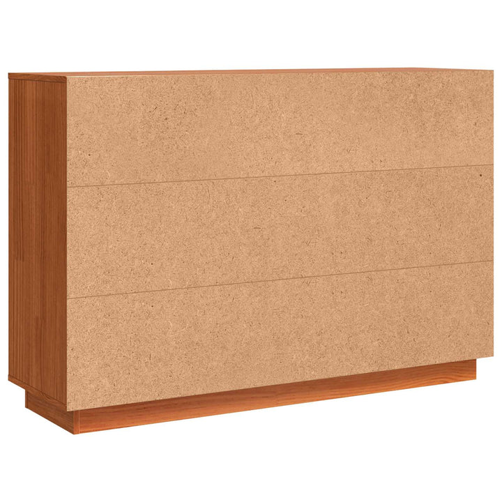 Sideboard med skuffe Brun eg 111 x 34 x 75 cm Massiv fyrretræ