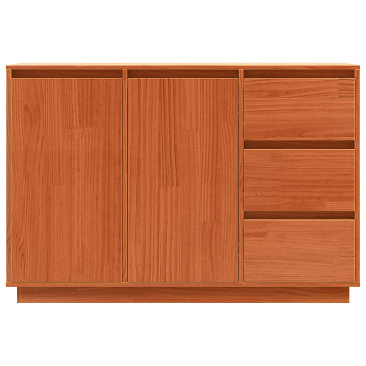 Sideboard med skuffe Brun eg 111 x 34 x 75 cm Massiv fyrretræ