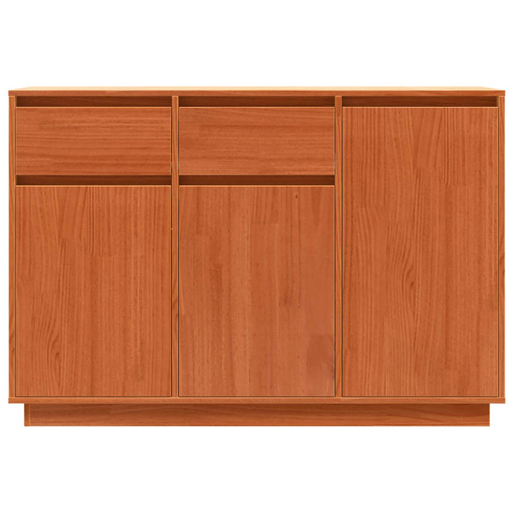 Sideboard med skuffe Voks brun 110 x 34 x 75 cm Massiv fyrretræ
