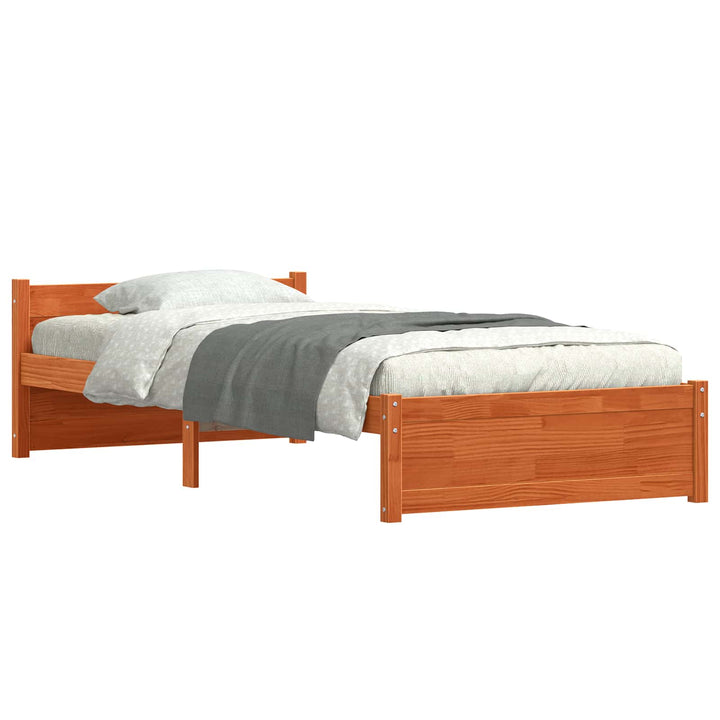 Sengestel Voks brun 195,5 x 80,5 x 51 cm Massiv fyrretræ
