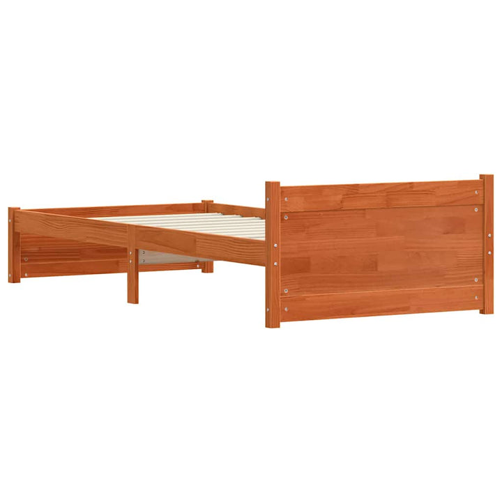 Sengestel Voks brun 205.5 x 95.5 x 51 cm Massiv fyrretræ