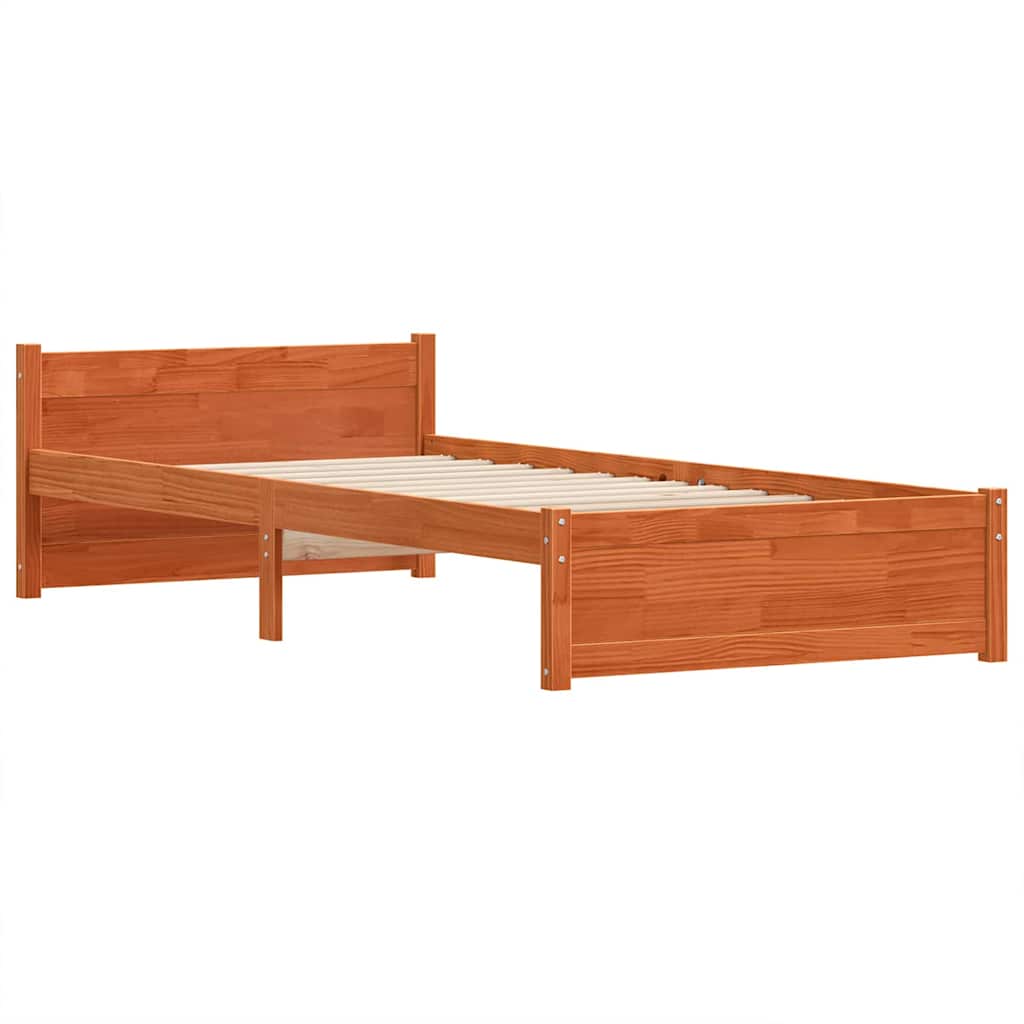 Sengestel Voks brun 205,5 x 105,5 x 51 cm Massiv fyrretræ
