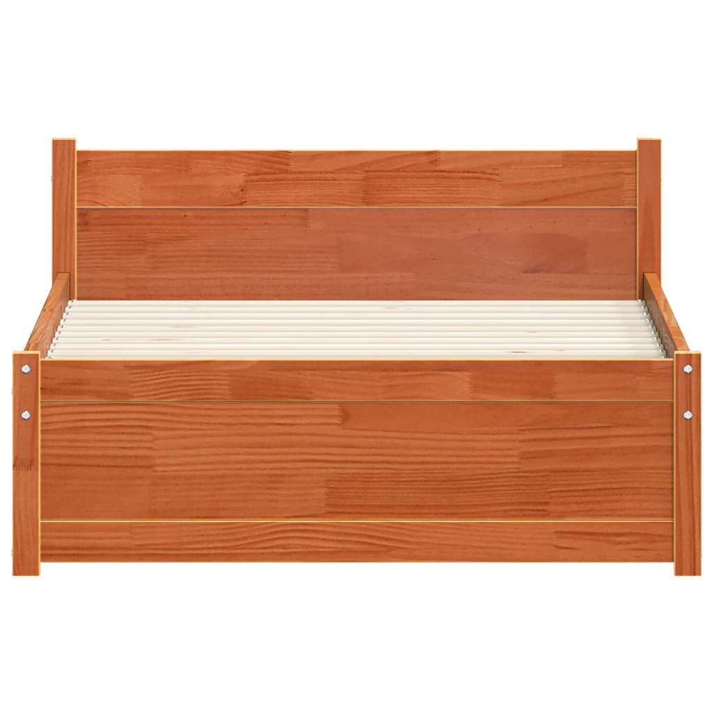 Sengestel Voks brun 205,5 x 105,5 x 51 cm Massiv fyrretræ