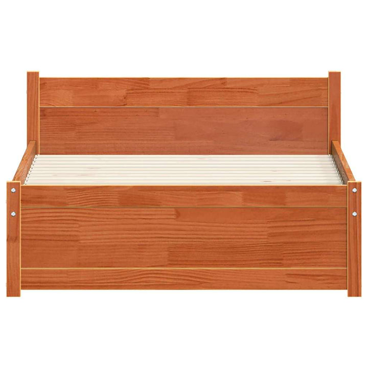 Sengestel Voks brun 205,5 x 105,5 x 51 cm Massiv fyrretræ