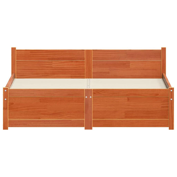 Sengestel Voks brun 205,5 x 125,5 x 51 cm Massiv fyrretræ