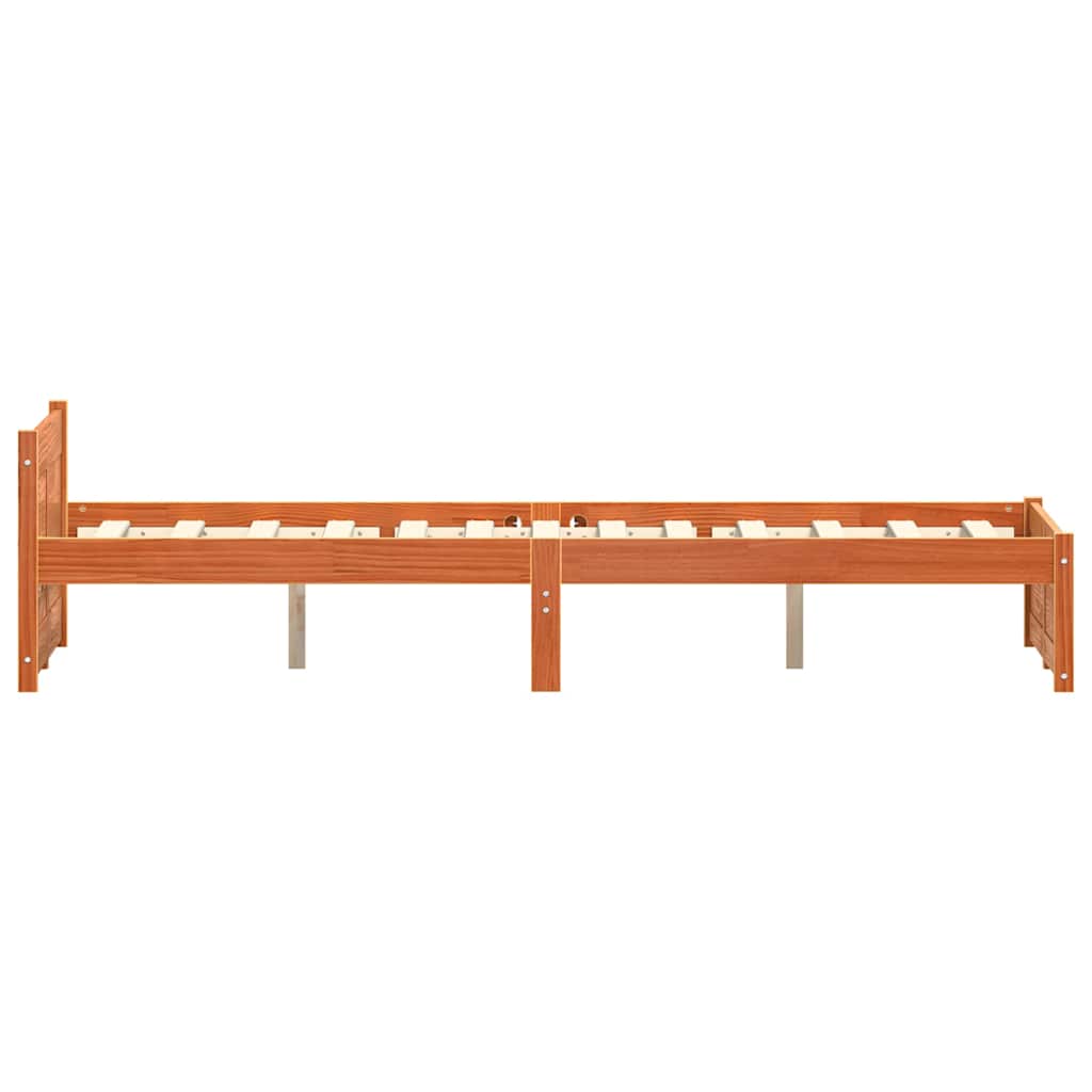 Sengestel Voks brun 205,5 x 125,5 x 51 cm Massiv fyrretræ