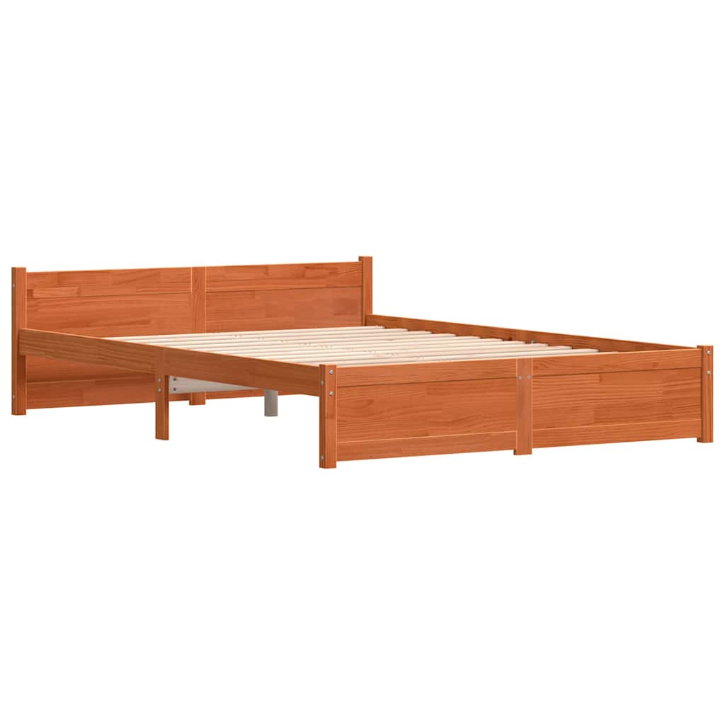 Sengestel Voks brun 205,5 x 145,5 x 51 cm Massiv fyrretræ