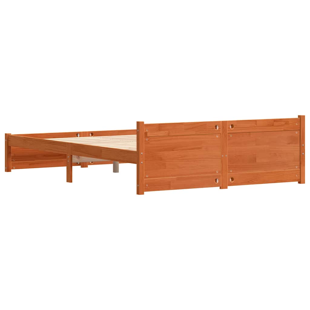 Sengestel Voks brun 205,5 x 145,5 x 51 cm Massiv fyrretræ