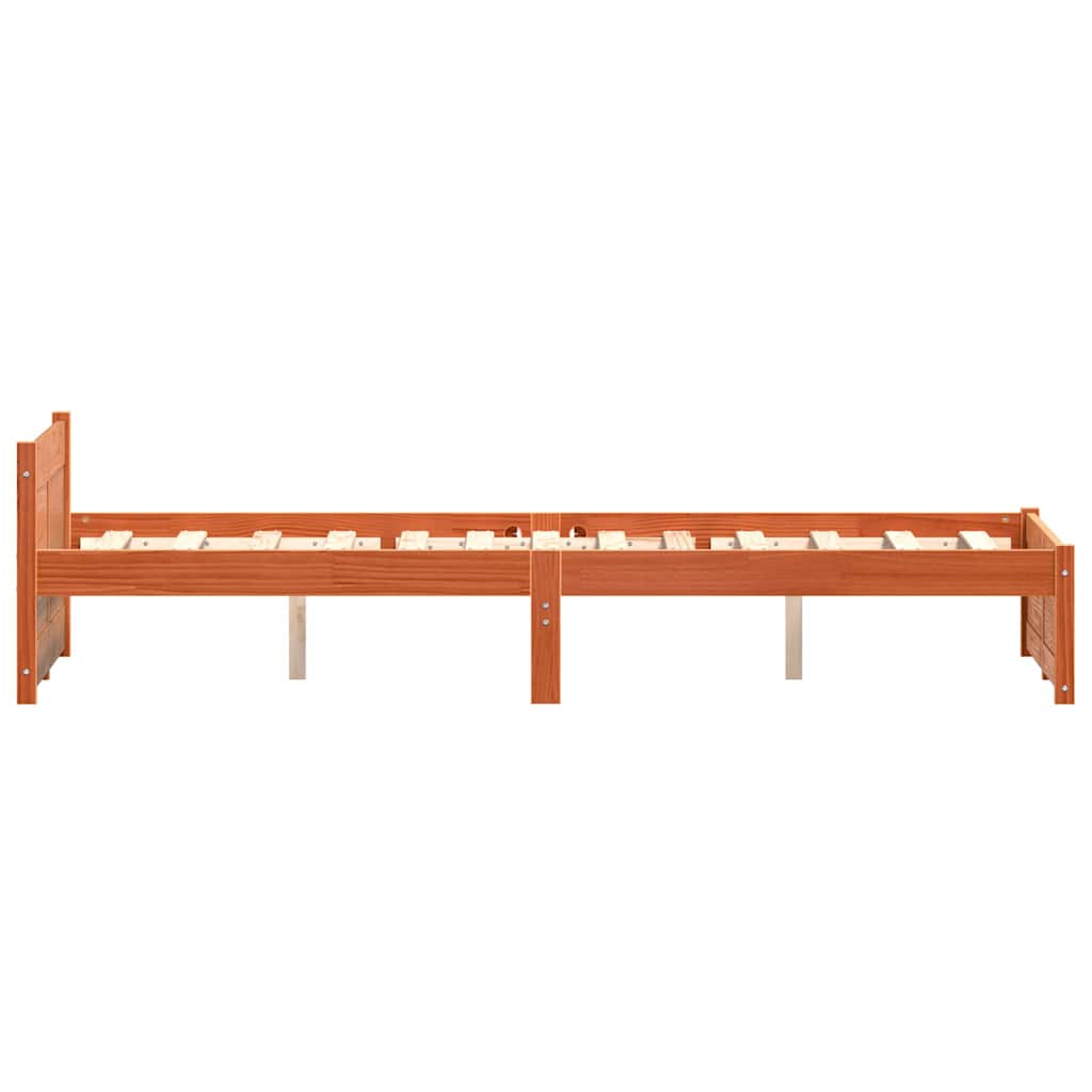 Sengestel Voks brun 205,5 x 145,5 x 51 cm Massiv fyrretræ