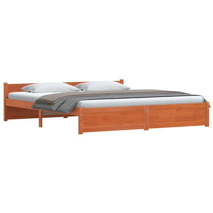 Sengestel Voks brun 205,5 x 185,5 x 51 cm Massiv fyrretræ