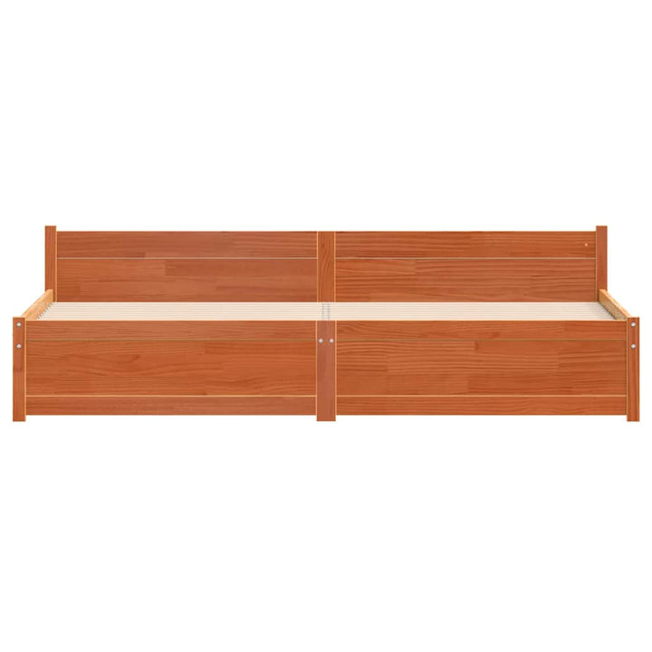 Sengestel Voks brun 205,5 x 185,5 x 51 cm Massiv fyrretræ