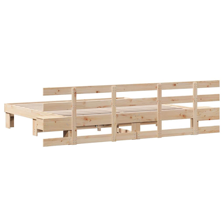 Sengestel med hovedgærde Brun 180 x 200 cm Massiv fyrretræ