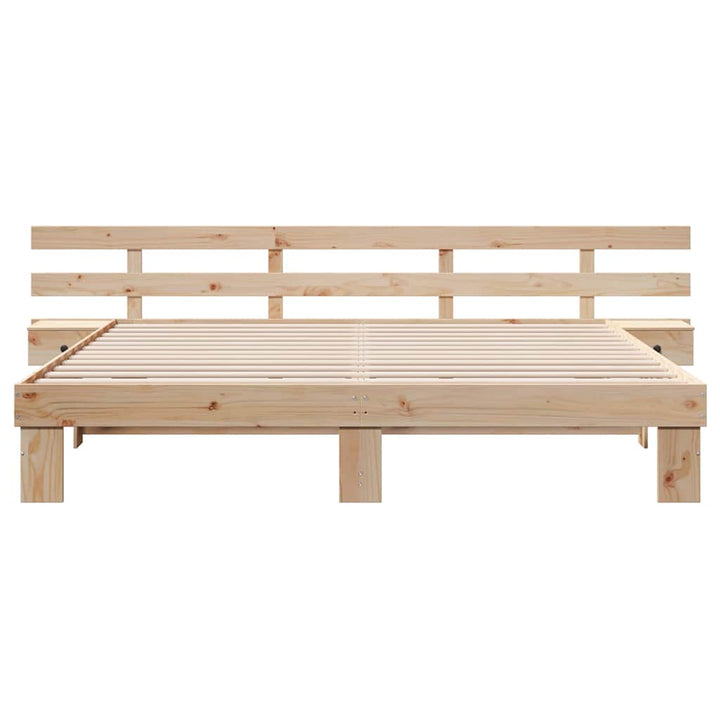 Sengestel med hovedgærde Brun 180 x 200 cm Massiv fyrretræ