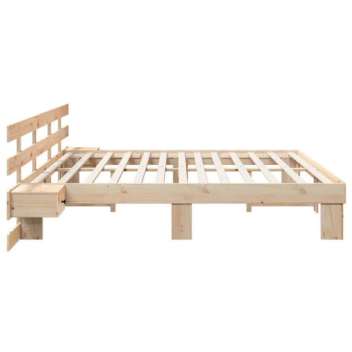 Sengestel med hovedgærde Brun 180 x 200 cm Massiv fyrretræ