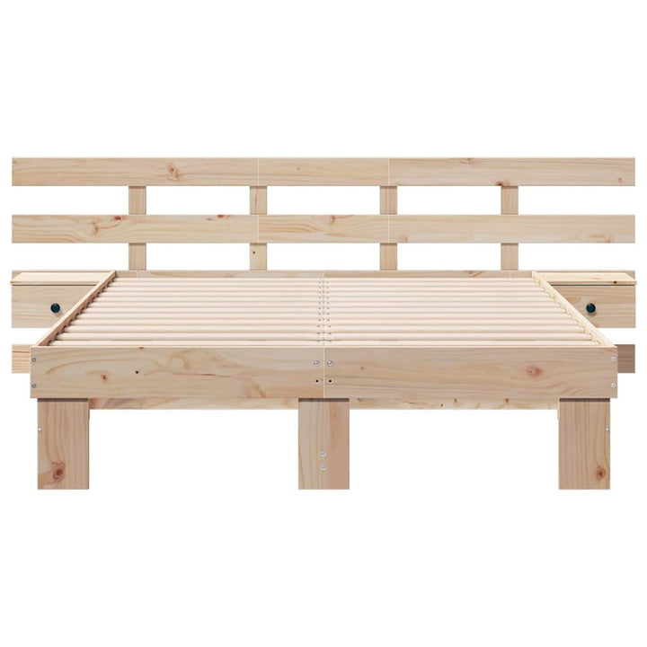Sengestel med hovedgærde Brun 120 x 200 cm Massiv fyrretræ