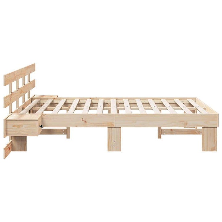 Sengestel med hovedgærde Brun 120 x 190 cm Massiv fyrretræ