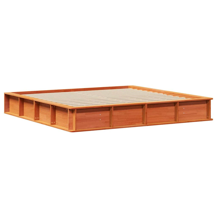 Sengestel Voks brun 200 x 200 cm Massiv fyrretræ