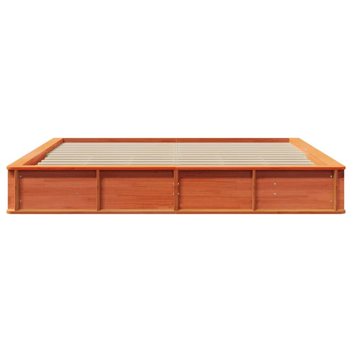 Sengestel Voks brun 200 x 200 cm Massiv fyrretræ
