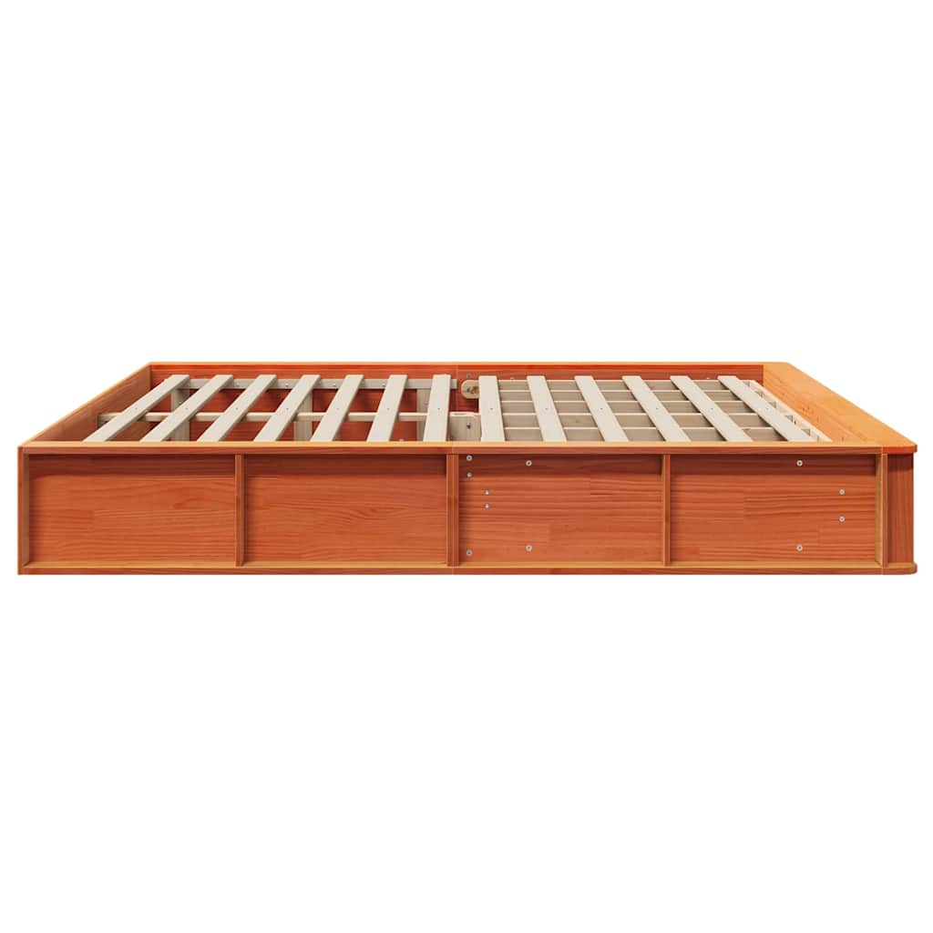Sengestel Voks brun 200 x 200 cm Massiv fyrretræ