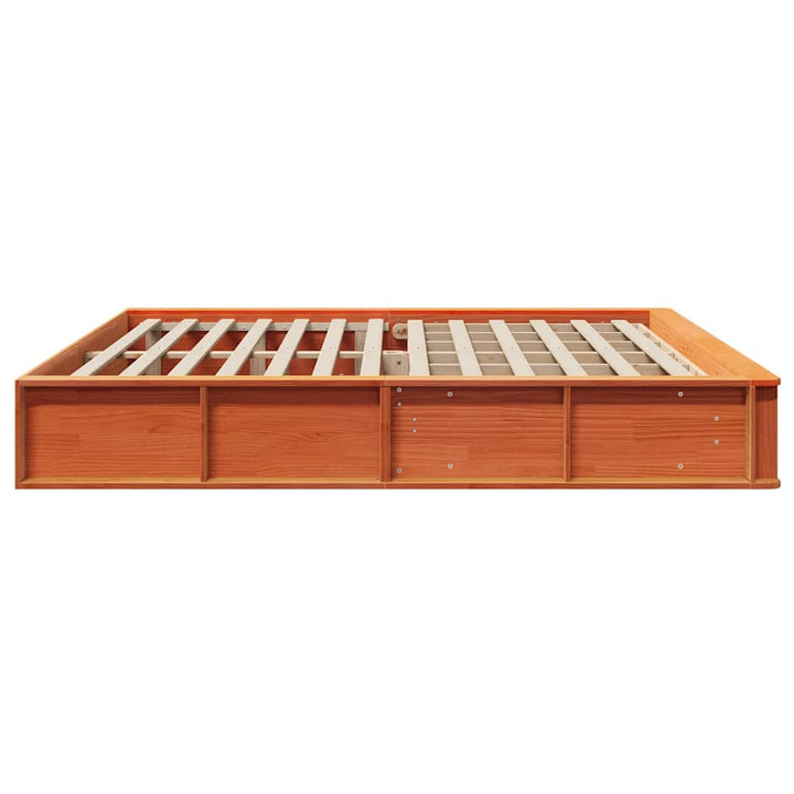 Sengestel Voks brun 200 x 200 cm Massiv fyrretræ