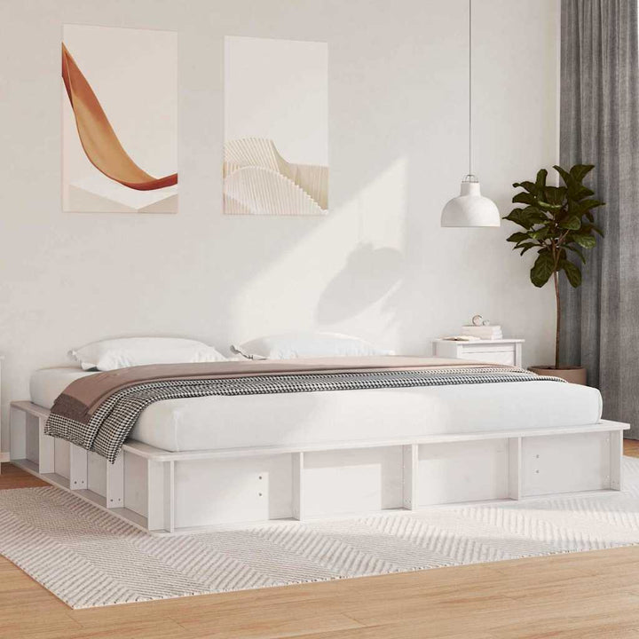 Sengestel Hvid 180 x 200 cm Massiv fyrretræ