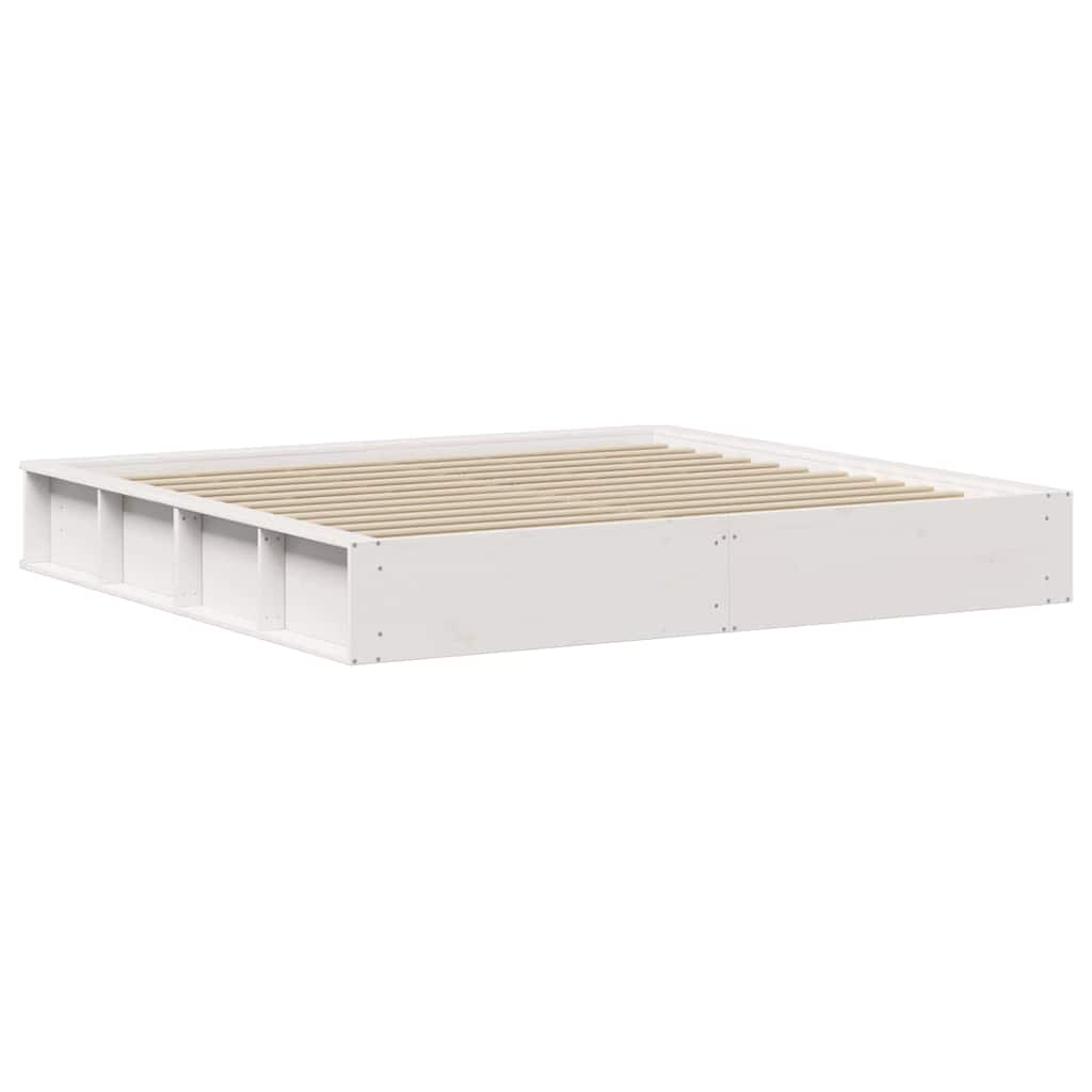 Sengestel Hvid 180 x 200 cm Massiv fyrretræ