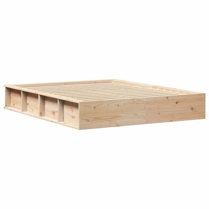 Sengestel Brun 160 x 200 cm Massiv fyrretræ
