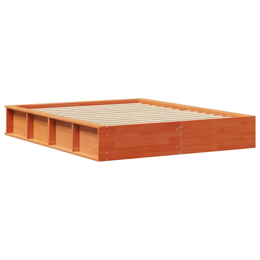 Sengestel Voks brun 160 x 200 cm Massiv fyrretræ