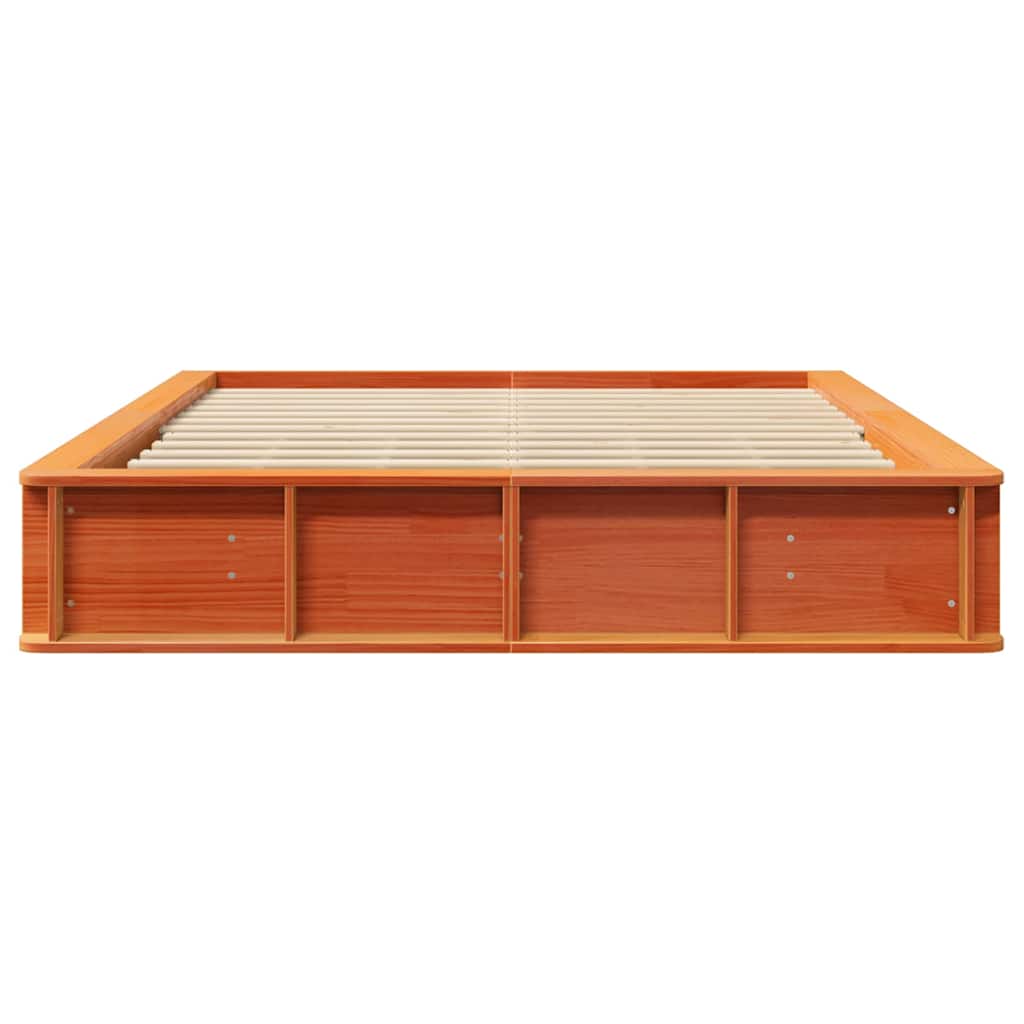 Sengestel Voks brun 160 x 200 cm Massiv fyrretræ